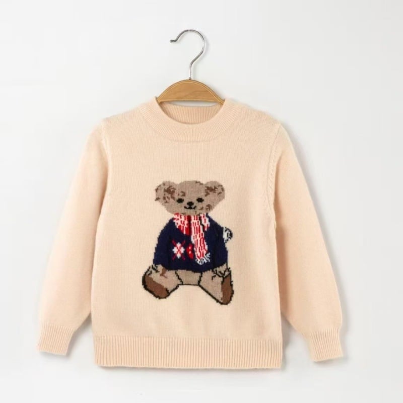 Vaikų kašmyro megztinis su pusaukščiu kaklu, ilgomis rankovėmis, 3–8 metų amžiams