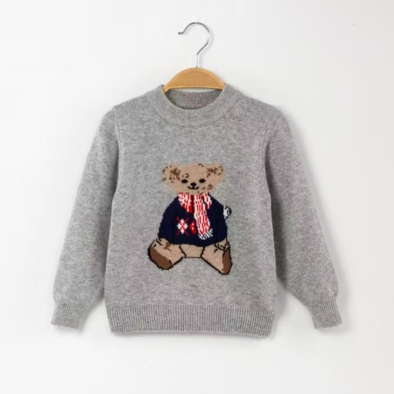 Vaikų kašmyro megztinis su pusaukščiu kaklu, ilgomis rankovėmis, 3–8 metų amžiams