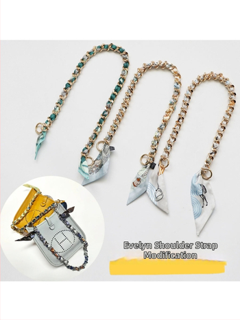 Metalo grandinė pečių diržas maišui — Golden tortoise, gėlių raštas, gatvės stilius