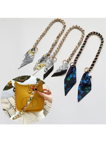 Metalo grandinė pečių diržas maišui — Golden tortoise, gėlių raštas, gatvės stilius