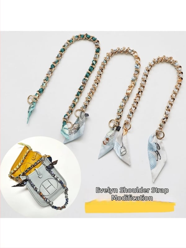 Metalo grandinė pečių diržas maišui — Golden tortoise, gėlių raštas, gatvės stilius