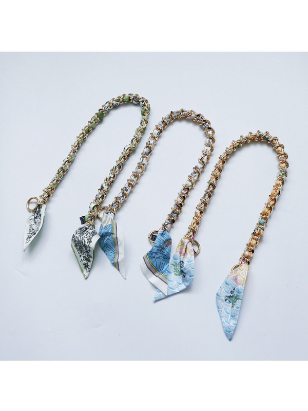 Metalo grandinė pečių diržas maišui — Golden tortoise, gėlių raštas, gatvės stilius