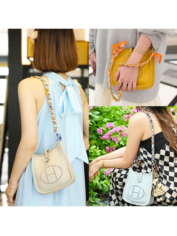 Metalo grandinė pečių diržas maišui — Golden tortoise, gėlių raštas, gatvės stilius