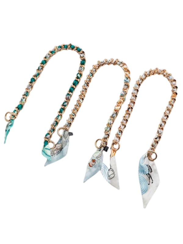 Metalo grandinė pečių diržas maišui — Golden tortoise, gėlių raštas, gatvės stilius