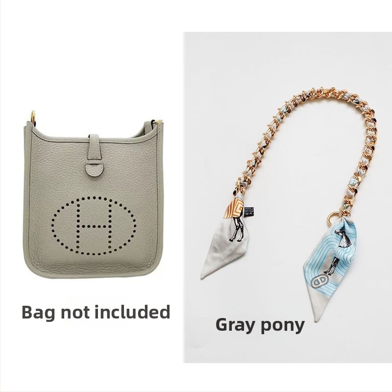 Metalo grandinė pečių diržas maišui — Golden tortoise, gėlių raštas, gatvės stilius