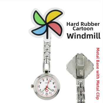 Slaugytojos karikatūrinis laikrodis su kvarcinio judėjimu, cinko lydinio korpuss ir apyrankė, apvalus laikrodis