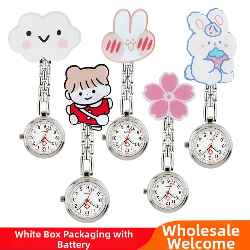 Slaugytojos karikatūrinis laikrodis su kvarcinio judėjimu, cinko lydinio korpuss ir apyrankė, apvalus laikrodis