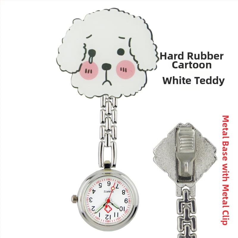 Slaugytojos karikatūrinis laikrodis su kvarcinio judėjimu, cinko lydinio korpuss ir apyrankė, apvalus laikrodis