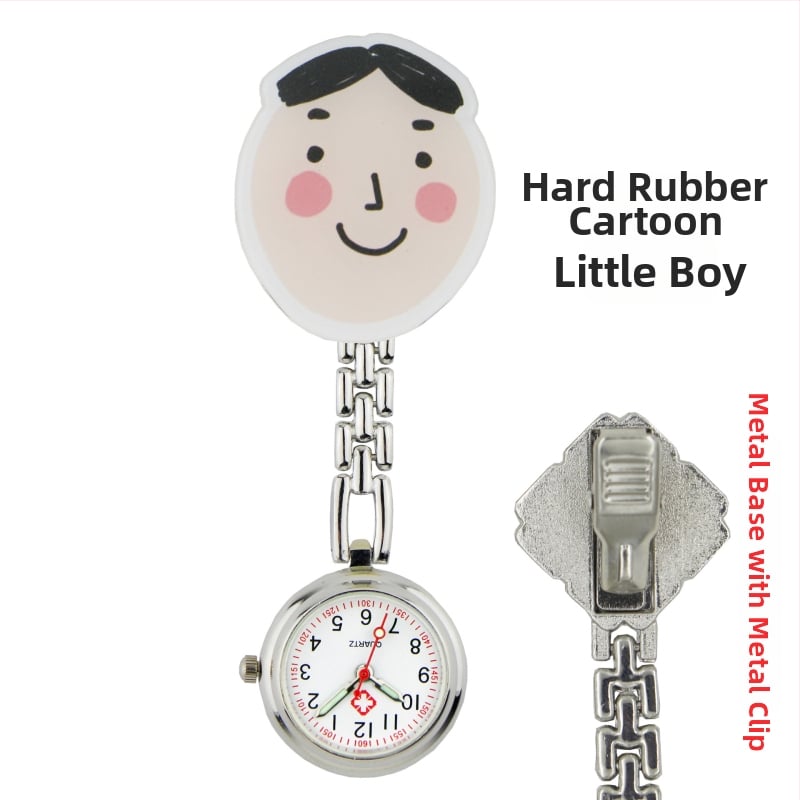 Slaugytojos karikatūrinis laikrodis su kvarcinio judėjimu, cinko lydinio korpuss ir apyrankė, apvalus laikrodis