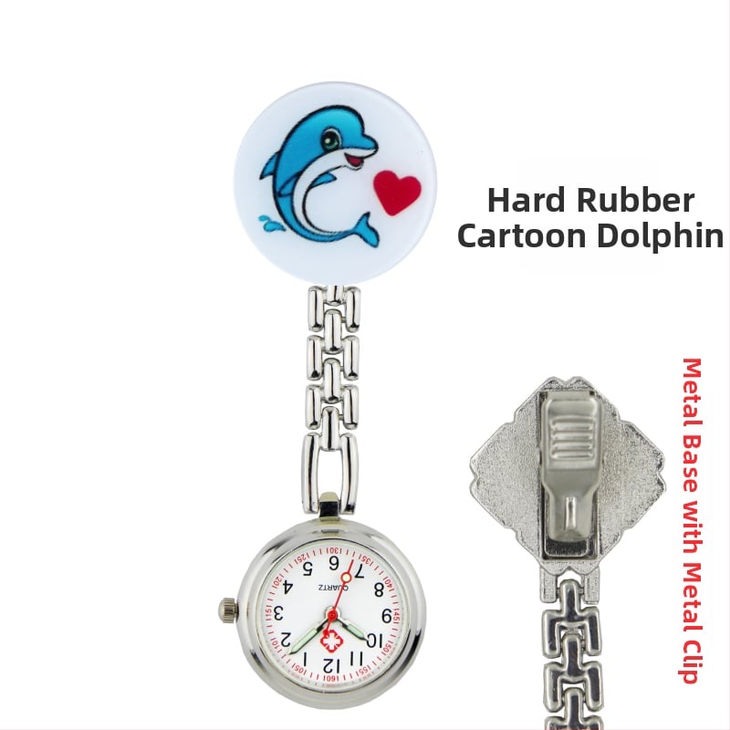 Slaugytojos karikatūrinis laikrodis su kvarcinio judėjimu, cinko lydinio korpuss ir apyrankė, apvalus laikrodis