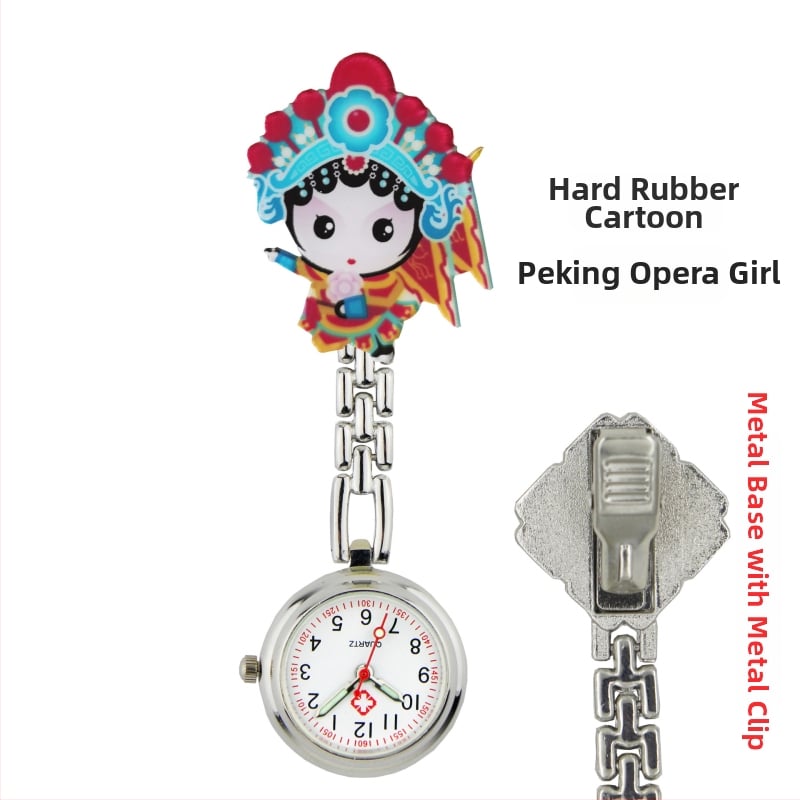 Slaugytojos karikatūrinis laikrodis su kvarcinio judėjimu, cinko lydinio korpuss ir apyrankė, apvalus laikrodis