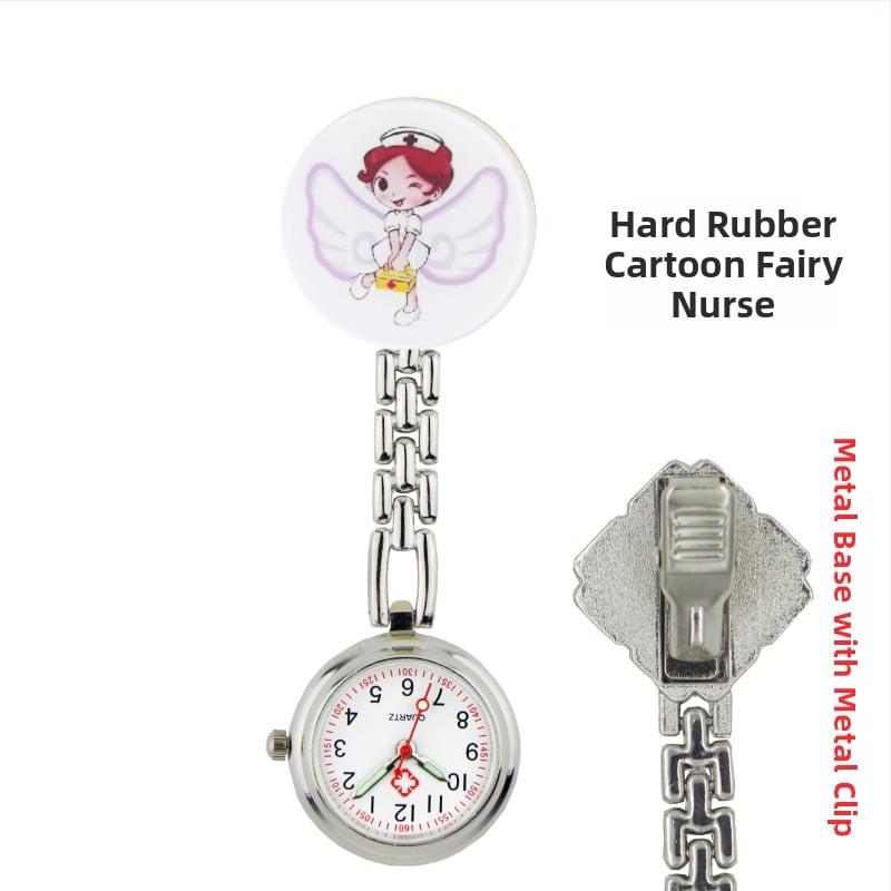 Slaugytojos karikatūrinis laikrodis su kvarcinio judėjimu, cinko lydinio korpuss ir apyrankė, apvalus laikrodis