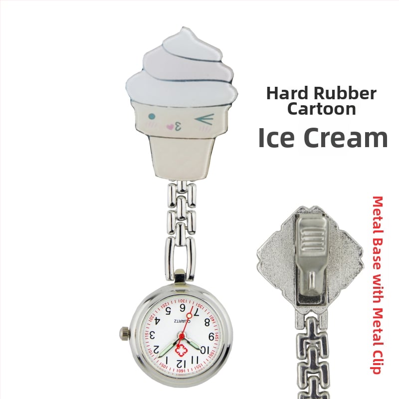 Slaugytojos karikatūrinis laikrodis su kvarcinio judėjimu, cinko lydinio korpuss ir apyrankė, apvalus laikrodis