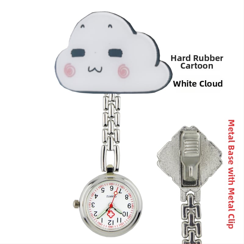 Slaugytojos karikatūrinis laikrodis su kvarcinio judėjimu, cinko lydinio korpuss ir apyrankė, apvalus laikrodis