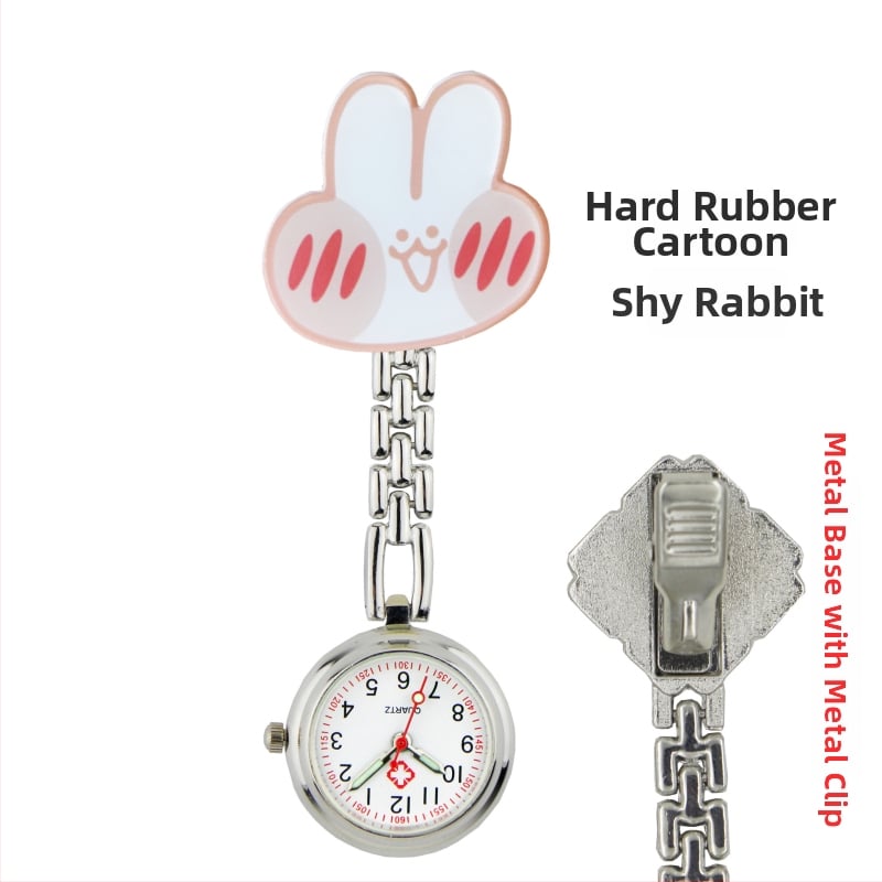 Slaugytojos karikatūrinis laikrodis su kvarcinio judėjimu, cinko lydinio korpuss ir apyrankė, apvalus laikrodis