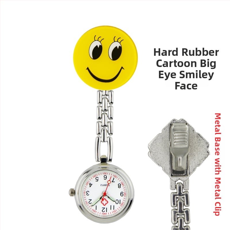 Slaugytojos karikatūrinis laikrodis su kvarcinio judėjimu, cinko lydinio korpuss ir apyrankė, apvalus laikrodis