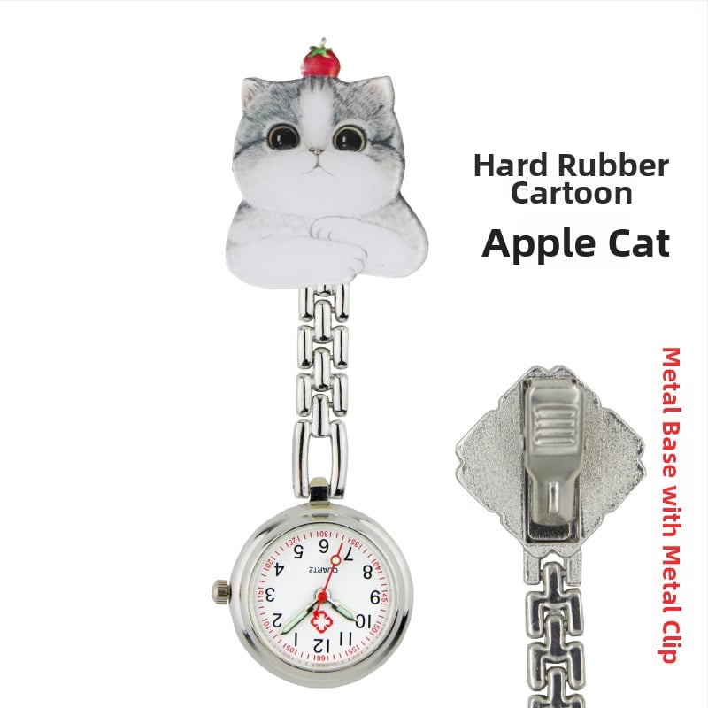 Slaugytojos karikatūrinis laikrodis su kvarcinio judėjimu, cinko lydinio korpuss ir apyrankė, apvalus laikrodis