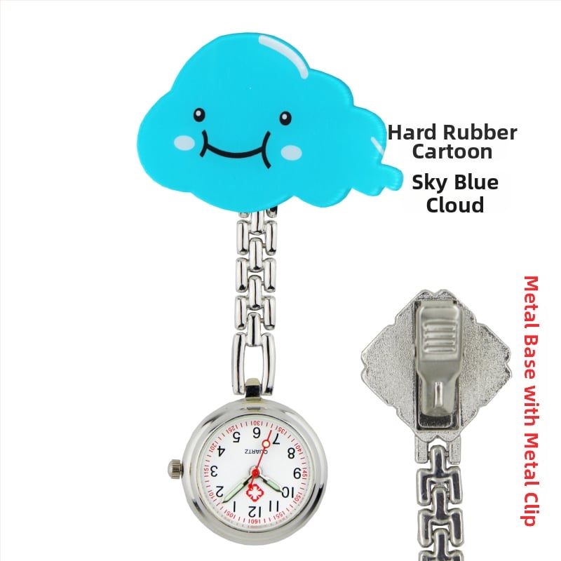 Slaugytojos karikatūrinis laikrodis su kvarcinio judėjimu, cinko lydinio korpuss ir apyrankė, apvalus laikrodis