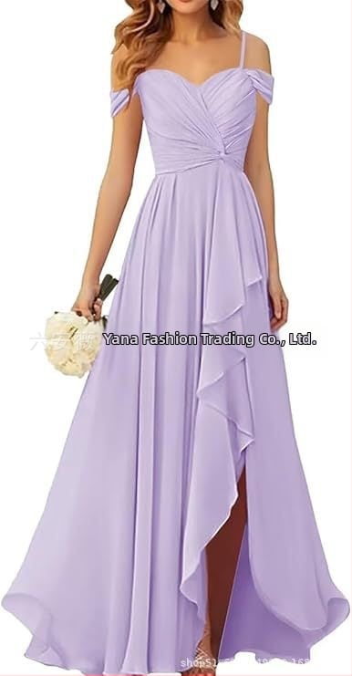 Вечерна рокля с презрамки тип потник, без ръкав, дълга пола, плисирана, полиестер