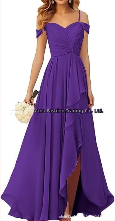 Вечерна рокля с презрамки тип потник, без ръкав, дълга пола, плисирана, полиестер