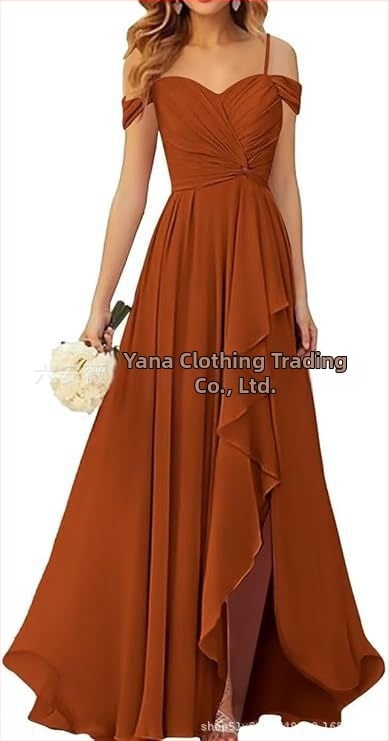 Вечерна рокля с презрамки тип потник, без ръкав, дълга пола, плисирана, полиестер