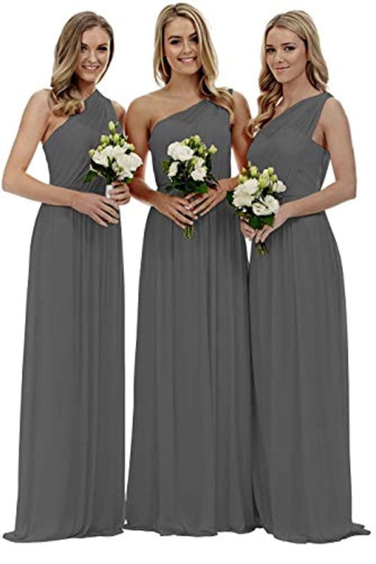 Рокля за шаферки, без ръкави, дълга пола, U-образно деколте, полиестер със спандекс, вечерно облекло за годишна фирмена среща