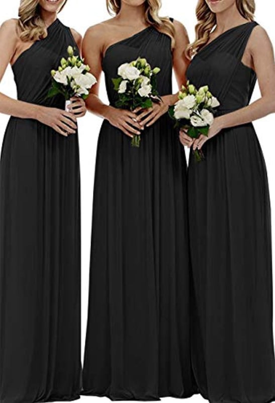 Рокля за шаферки, без ръкави, дълга пола, U-образно деколте, полиестер със спандекс, вечерно облекло за годишна фирмена среща