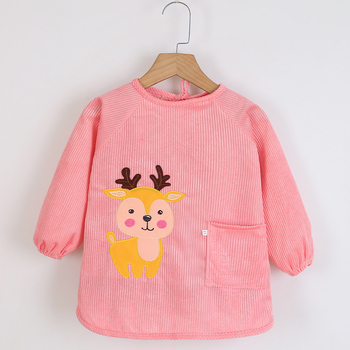 Vaikų vandeniui atsparus ilgas piešimo smockas, atsukamas dizainas, karikatūrų raštas, Crystal Velvet audinys, poliesteris, tinkamas vaikams nuo 8 metų, rudens–žiemos sezonas