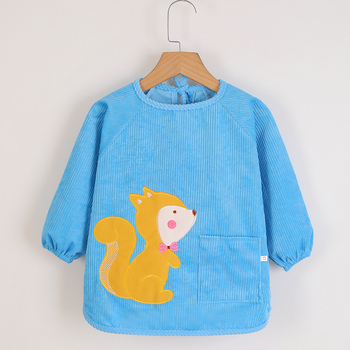 Vaikų vandeniui atsparus ilgas piešimo smockas, atsukamas dizainas, karikatūrų raštas, Crystal Velvet audinys, poliesteris, tinkamas vaikams nuo 8 metų, rudens–žiemos sezonas