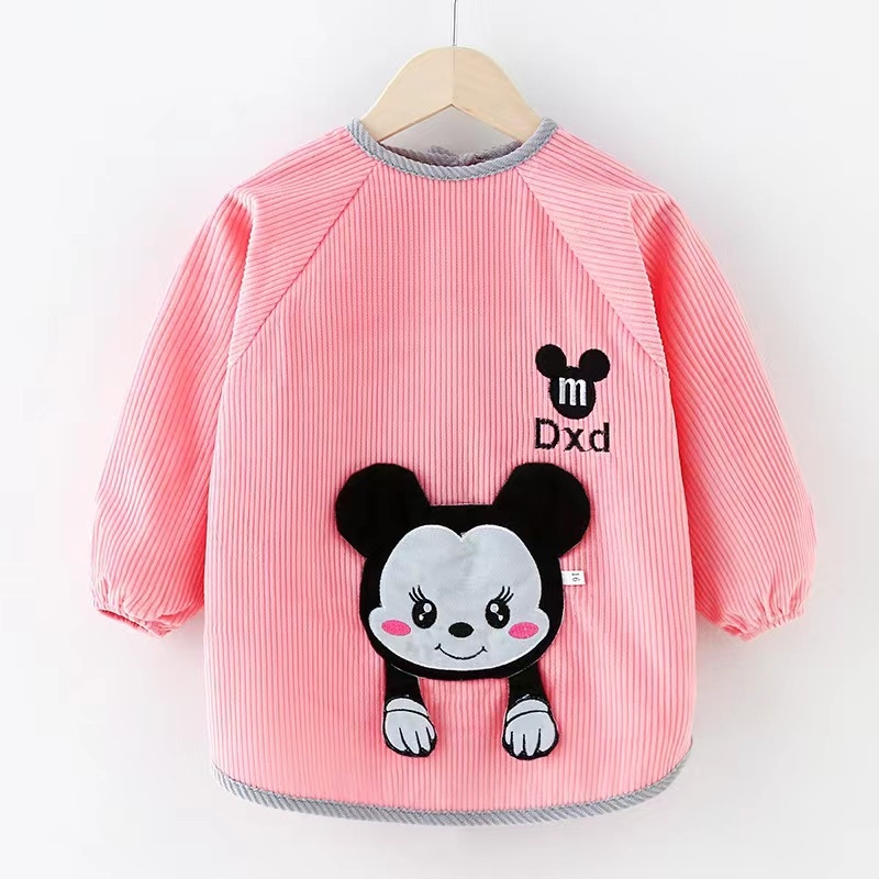 Vaikų vandeniui atsparus ilgas piešimo smockas, atsukamas dizainas, karikatūrų raštas, Crystal Velvet audinys, poliesteris, tinkamas vaikams nuo 8 metų, rudens–žiemos sezonas