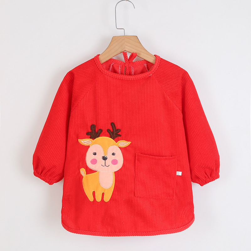 Vaikų vandeniui atsparus ilgas piešimo smockas, atsukamas dizainas, karikatūrų raštas, Crystal Velvet audinys, poliesteris, tinkamas vaikams nuo 8 metų, rudens–žiemos sezonas