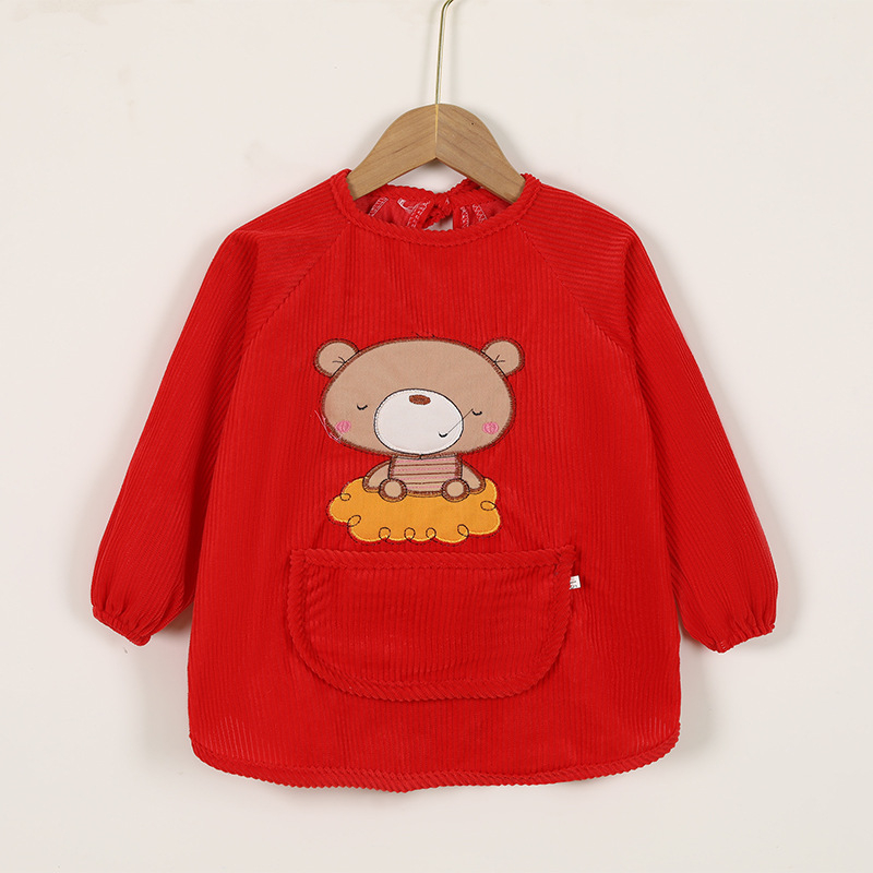 Vaikų vandeniui atsparus ilgas piešimo smockas, atsukamas dizainas, karikatūrų raštas, Crystal Velvet audinys, poliesteris, tinkamas vaikams nuo 8 metų, rudens–žiemos sezonas