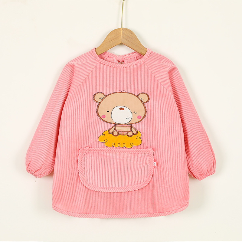 Vaikų vandeniui atsparus ilgas piešimo smockas, atsukamas dizainas, karikatūrų raštas, Crystal Velvet audinys, poliesteris, tinkamas vaikams nuo 8 metų, rudens–žiemos sezonas