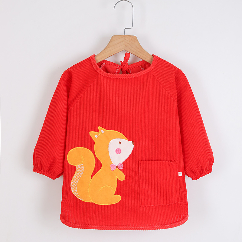 Vaikų vandeniui atsparus ilgas piešimo smockas, atsukamas dizainas, karikatūrų raštas, Crystal Velvet audinys, poliesteris, tinkamas vaikams nuo 8 metų, rudens–žiemos sezonas