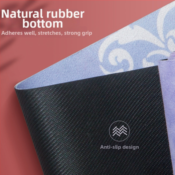 Deerskin velūra joga paklāja dvielis – 1,5 mm biezums, neslīdošs, saliekams, dabiskā gumija