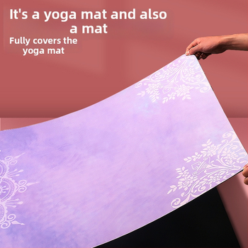 Deerskin velūra joga paklāja dvielis – 1,5 mm biezums, neslīdošs, saliekams, dabiskā gumija