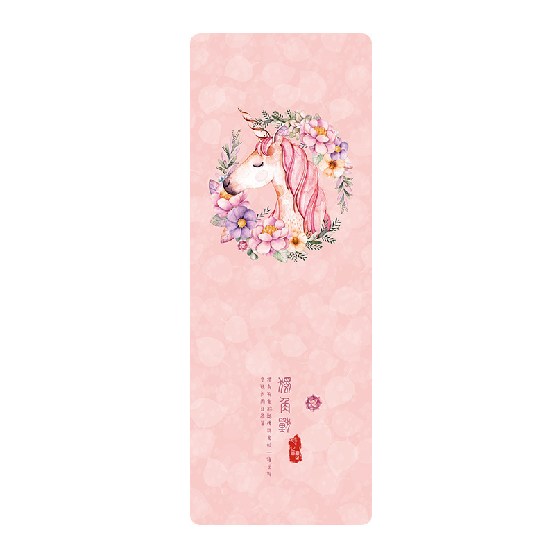 Deerskin velūra joga paklāja dvielis – 1,5 mm biezums, neslīdošs, saliekams, dabiskā gumija