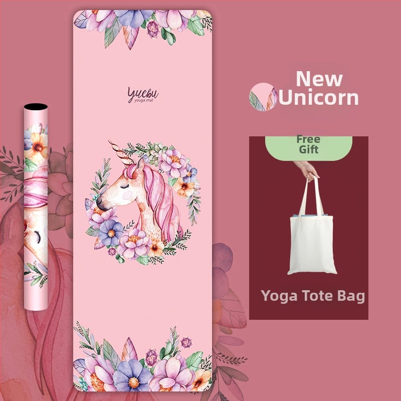 Deerskin velūra joga paklāja dvielis – 1,5 mm biezums, neslīdošs, saliekams, dabiskā gumija