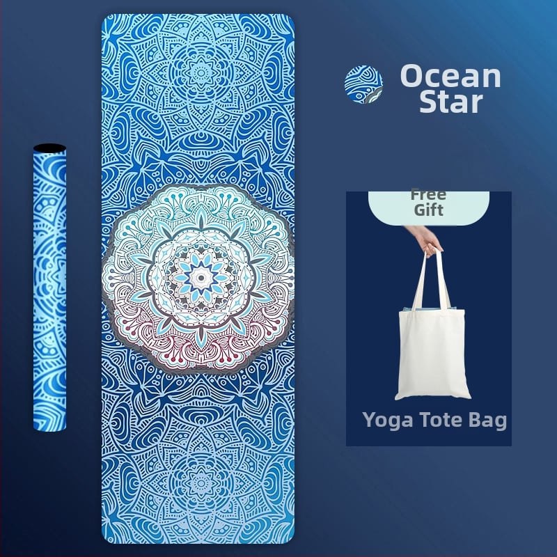 Deerskin velūra joga paklāja dvielis – 1,5 mm biezums, neslīdošs, saliekams, dabiskā gumija