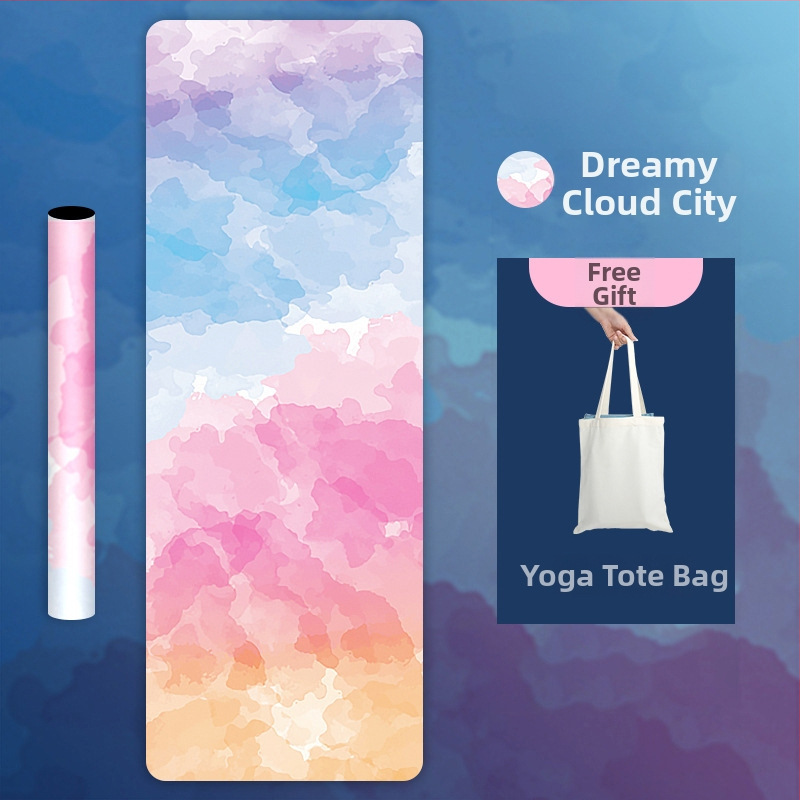 Deerskin velūra joga paklāja dvielis – 1,5 mm biezums, neslīdošs, saliekams, dabiskā gumija