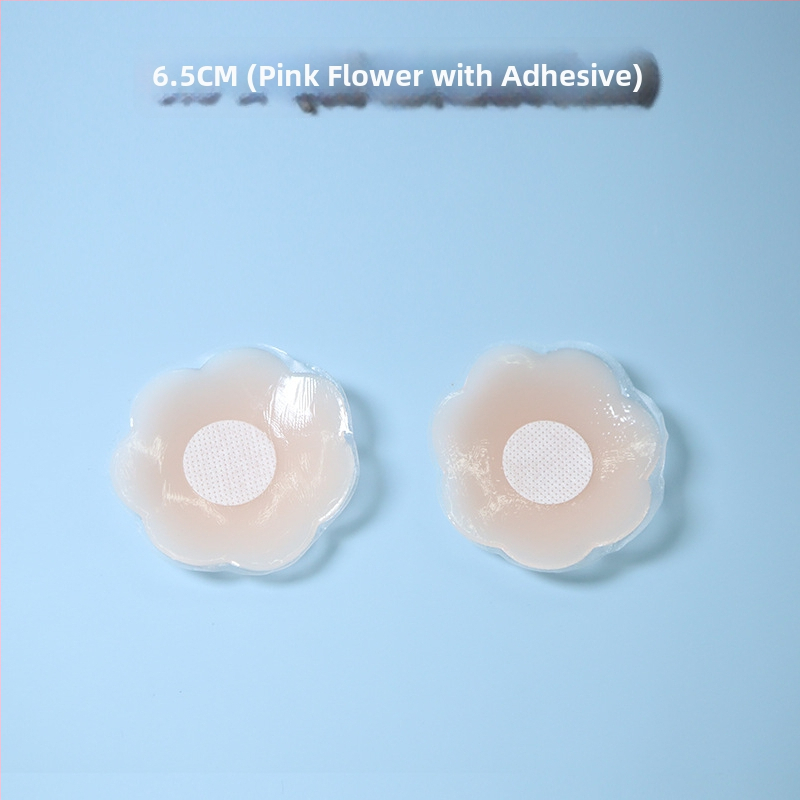 Силиконови невидими лепенки за бюст, ултра тънки, прозрачни, форма осемлистни цветя