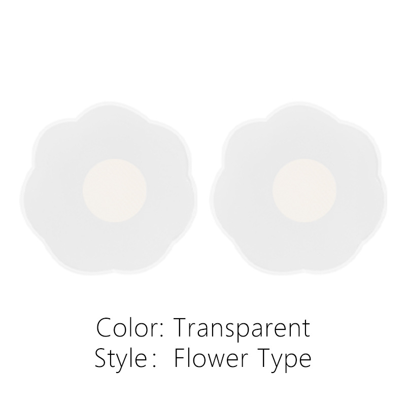 Силиконови невидими лепенки за бюст, ултра тънки, прозрачни, форма осемлистни цветя
