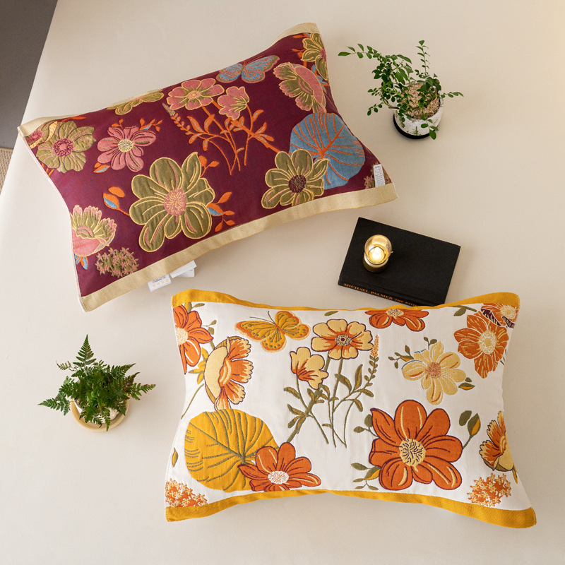 Medvilninė pagalvės uždanga, aštuonių sluoksnių marlė, poroms, mielas animacinis dizainas, švelni ir kvėpuojanti