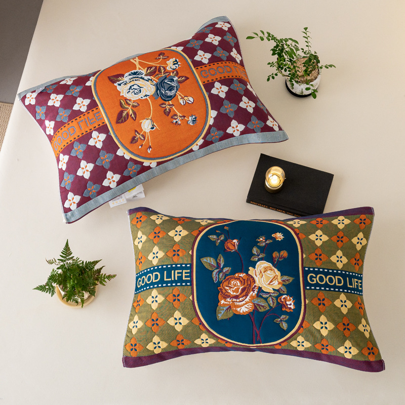 Medvilninė pagalvės uždanga, aštuonių sluoksnių marlė, poroms, mielas animacinis dizainas, švelni ir kvėpuojanti