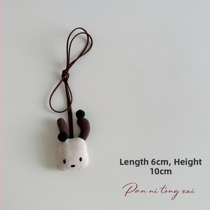 Bērnu kaklarota - rokām darināta, kokvilnas materiāls, karikatūras figūriņa ar 11 cm pagarināšanas ķēdi