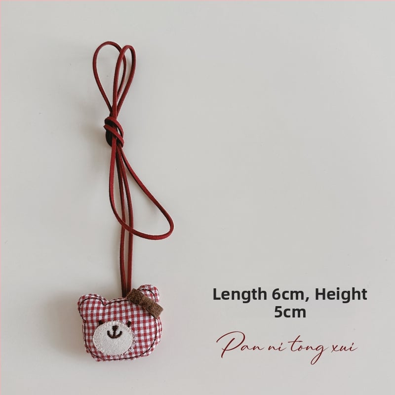 Bērnu kaklarota - rokām darināta, kokvilnas materiāls, karikatūras figūriņa ar 11 cm pagarināšanas ķēdi