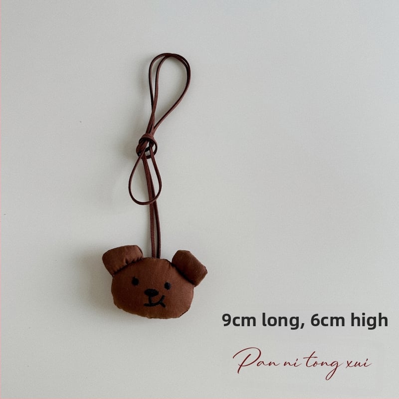 Bērnu kaklarota - rokām darināta, kokvilnas materiāls, karikatūras figūriņa ar 11 cm pagarināšanas ķēdi