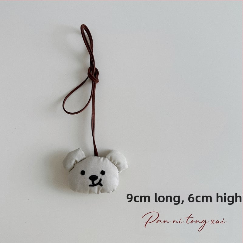 Bērnu kaklarota - rokām darināta, kokvilnas materiāls, karikatūras figūriņa ar 11 cm pagarināšanas ķēdi