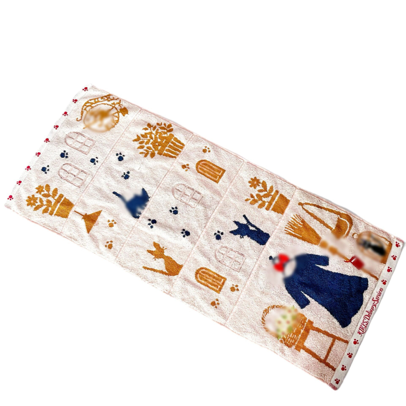 Veido rankšluostis iš 100% medvilnės, siuvinėtas jacquard ir kirptas velvetas, 100–120 g, 21 siūlų