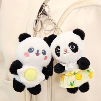 Panda λούτρινο κουκλάκι για σακίδιο και μπρελόκ — κοντό βελούδινο ύφασμα, γέμισμα PP βαμβάκι, συσκευασμένο σε διχτυωτή θήκη, κατάλληλο για 7–14 ετών